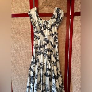 INC flared off shoulder unique dress size M